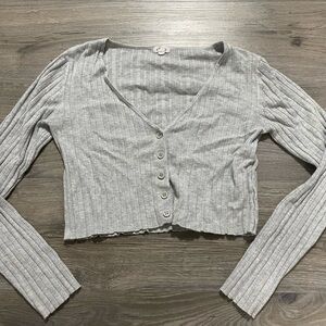 garage long sleeve crop cardigan
